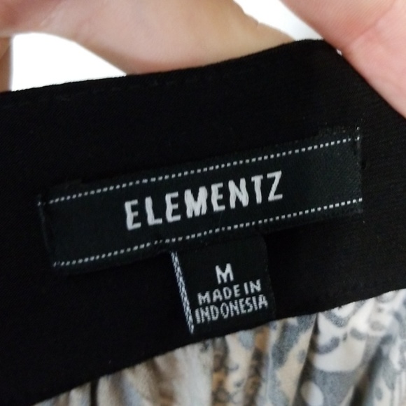 Elementz sz M Shift Dress Brown Black Beaded - Picture 5 of 7